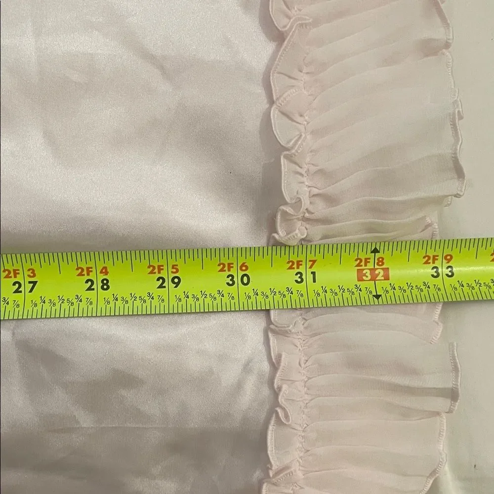Linea Donatella Pink Satin Chemise Nightgown Lace Ruffle Hem Womens Medium